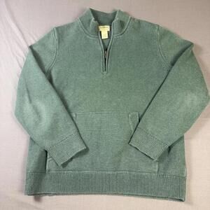 Vintage LL Bean Men's Medium Ribbed w/ Pocket Quarter Zip